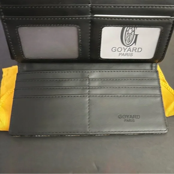 Fashion Trifold Long Wallet Black Brown Snap Closure Silver Hardware - Picture 15 of 15